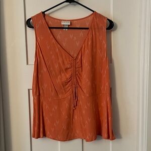 Ava & Viv Orange Ruched Blouse